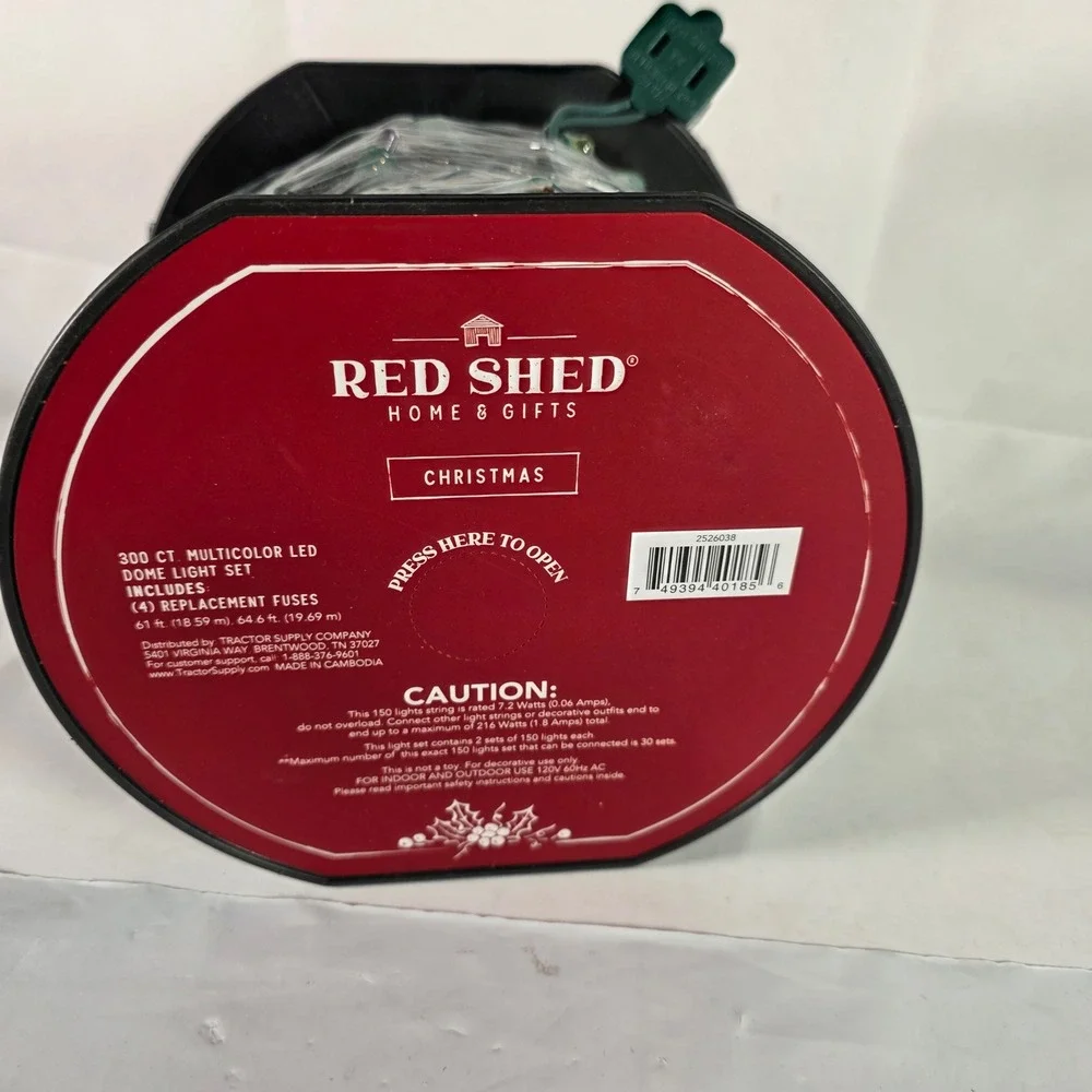 Red Shed 300 Ct Multicolor LED Dome Light Set Christmas New